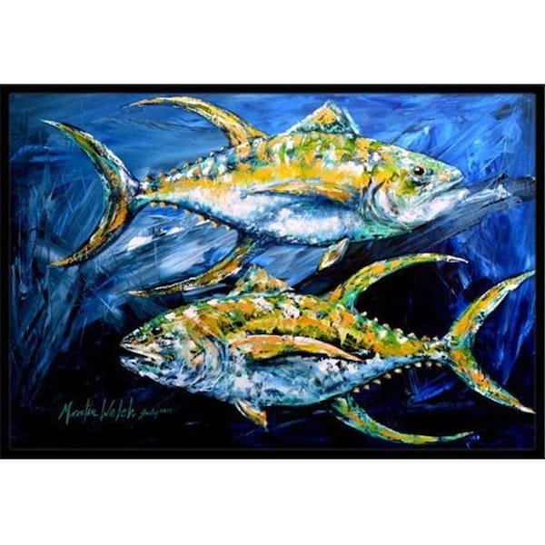 Carolines Treasures Carolines Treasures MW1125JMAT 24 x 36 in. Fish - Tuna Tuna Blue Indoor Or Outdoor Doormat MW1125JMAT - main